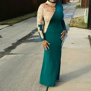 COPY - JADED - LONG SLEEVE MAXI DRESS W/FAUX LEAT…